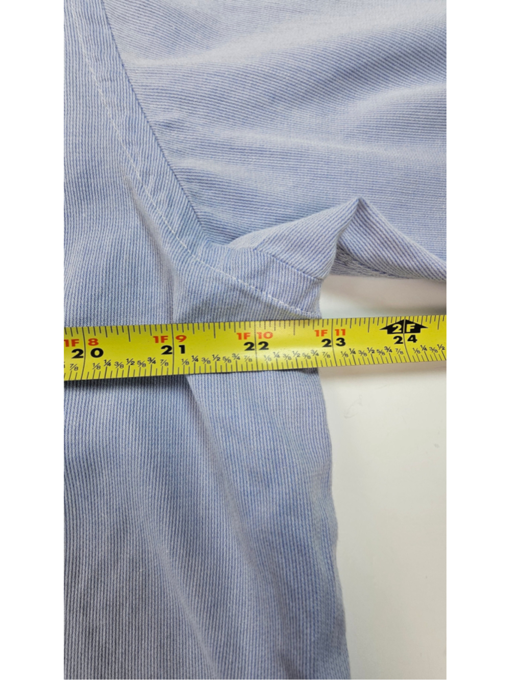 Vintage Lacoste Made in France Button Down Shirt Mens 42 L Blue Short Sleeve - Picture 7 of 7